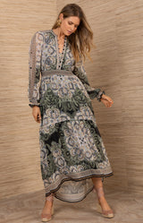 Eleanora Chiffon Maxi Dress, color-Black