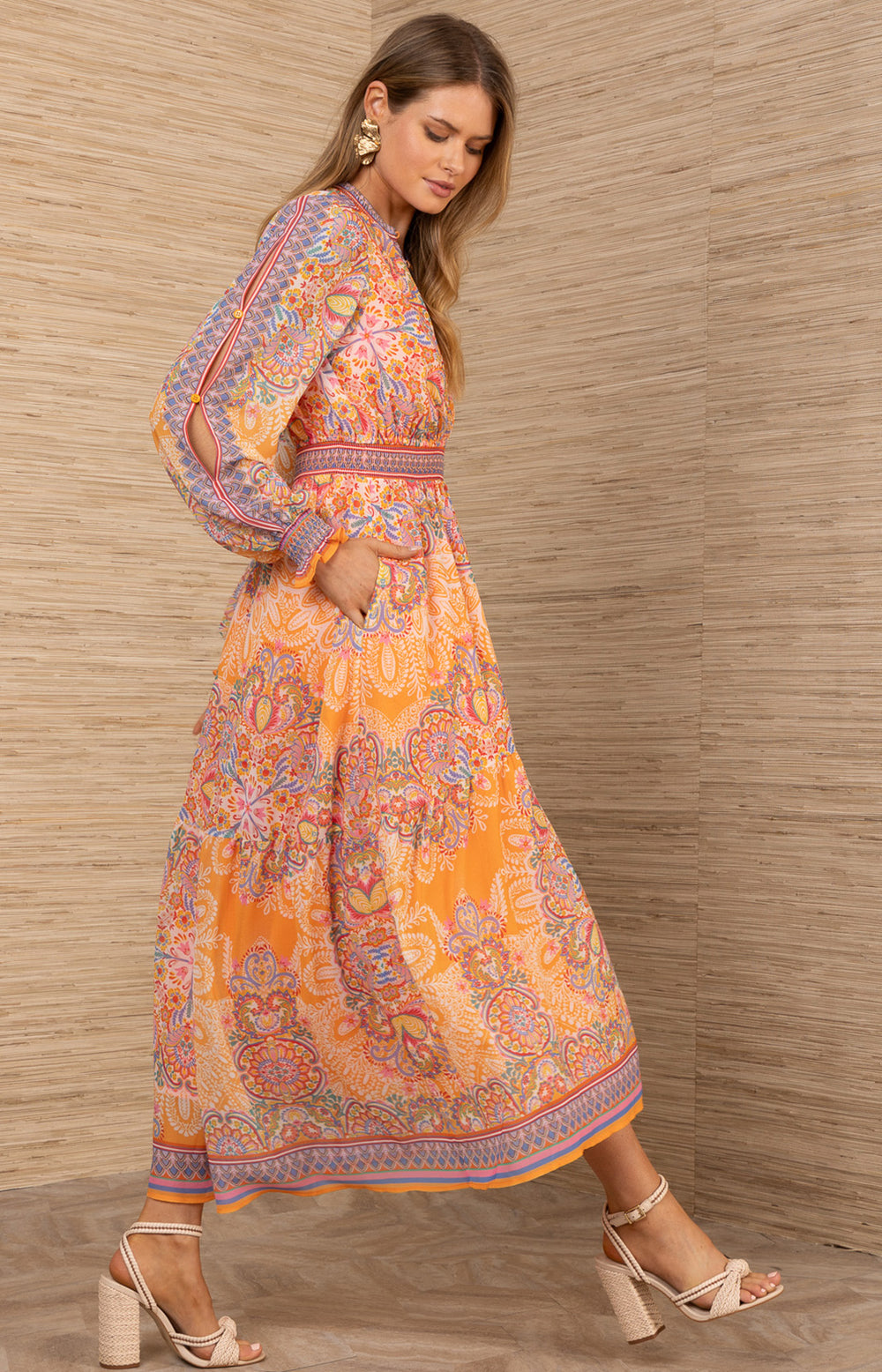 Hale Bob Women's Eleanora Chiffon Maxi Dress - Orange