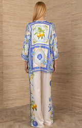 Annabella Charmeuse Top, color-Blue