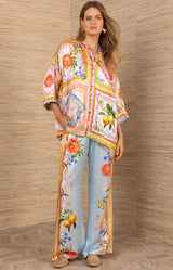 Annabella Charmeuse Top, color-Orange