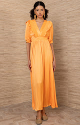 Lovisa Charmeuse Dress, color-Orange