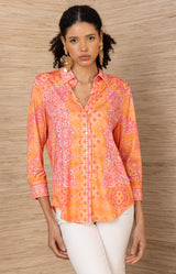 Whitney Jersey Top, color-Orange