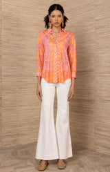 Whitney Jersey Top, color-Orange