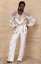 Odessa Jersey Pant, color-Ivory