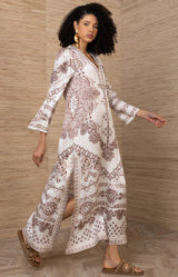 Bridie Charmeuse Dress, color-Ivory