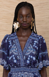 Alitzel Chiffon Maxi Dress, color-Navy