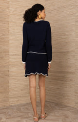 Bevin Diamond Sweater, color-Navy