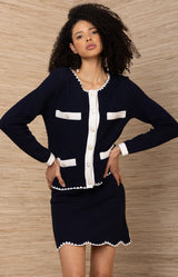 Aylani Diamond Skirt, color-Navy