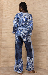 Beyza Charmeuse Pant, color-Navy