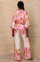 Beyza Charmeuse Pant, color-Navy