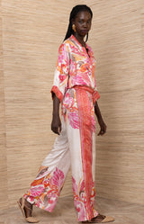 Beyza Charmeuse Pant, color-Navy