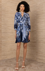 Belize Linen Dress, color-Navy