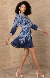 Belize Linen Dress, color-Navy