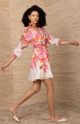 Belize Linen Dress, color-Pink