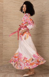 Belize Linen Maxi Dress, color-Pink