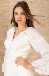 Bronte Linen Dress, color-Ivory