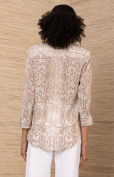 Rosalina Silk Top, color-Beige