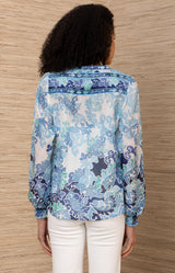 Electra Silk Top, color-Blue