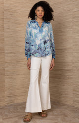 Electra Silk Top, color-Blue