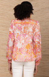 Electra Silk Top, color-Pink