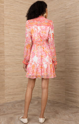 Bertille Chiffon Dress, color-Pink