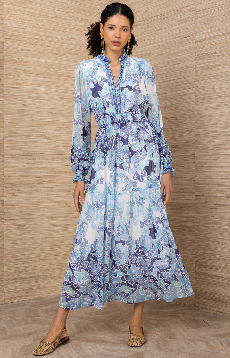 Bertille Chiffon Maxi Dress Pink / S