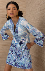 Flannery Jersey Dress, color-Blue