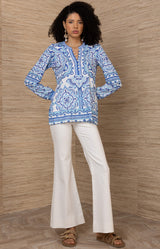 Luz Jersey Top, color-Blue