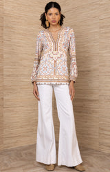 Luz Jersey Top, color-Ivory