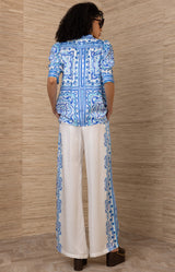 Fable Silk Top, color-Blue