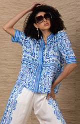 Fable Silk Top, color-Blue