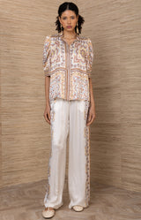 Fable Silk Top, color-Ivory