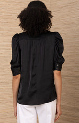 Fable Charmeuse Top, color-Black