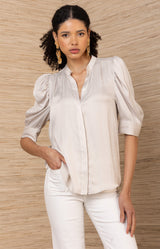 Fable Charmeuse Top, color-Ivory