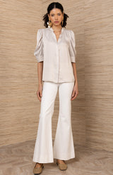 Fable Charmeuse Top, color-Ivory