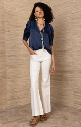 Fable Charmeuse Top, color_Navy