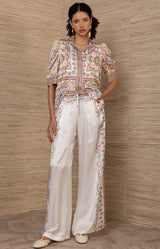 Bara Silk Pant, color-Ivory