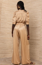 Bara Charmeuse Pant, color-Coral