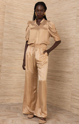 Bara Charmeuse Pant, color-Coral