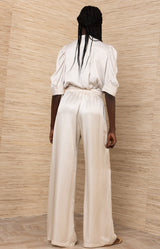 Bara Charmeuse Pant, color-Ivory