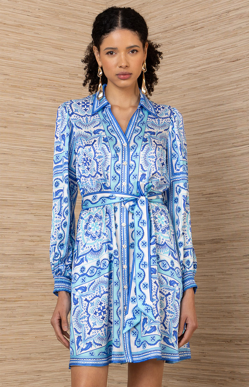 CFCL PORTRAIT LONG SLEEVE DRESS アイスブルー 1 Arlo Silk Dress