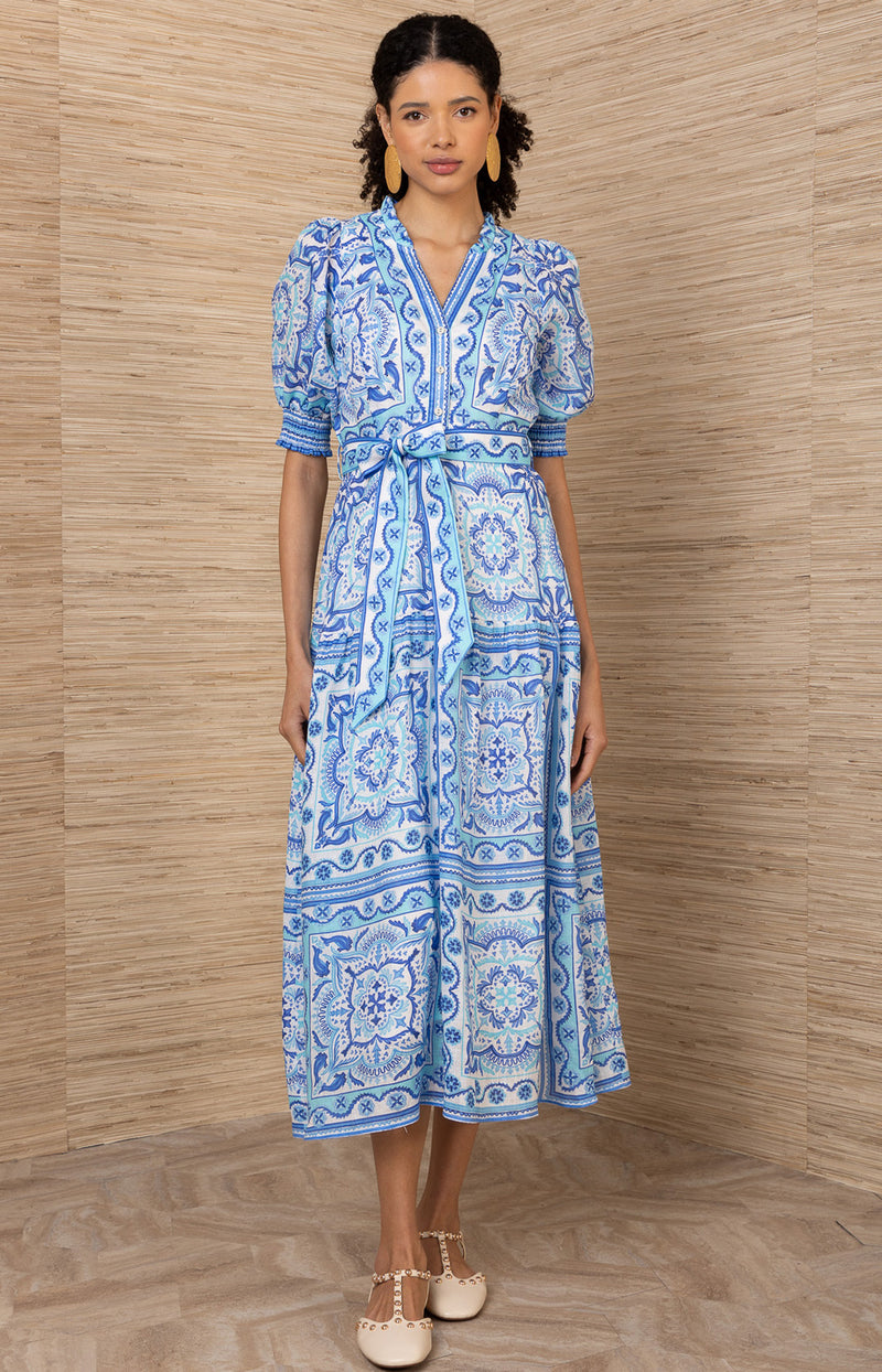 Bess Linen Maxi Dress Blue / XL