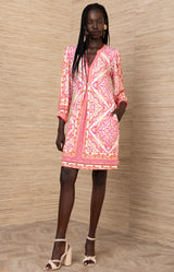 Miller Jersey Dress, color-Coral