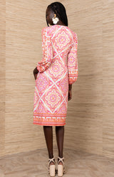 Miller Jersey Midi Dress, color-Coral