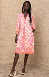 Miller Jersey Midi Dress, color-Coral