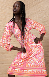 Miller Jersey Midi Dress, color-Coral