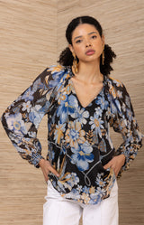 Sequoia Chiffon Top, color-Black