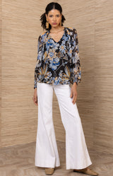 Sequoia Chiffon Top, color-Black