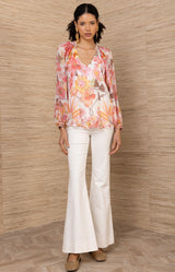 Sequoia Chiffon Top, color_Coral