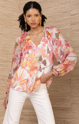 Sequoia Chiffon Top, color-Pink